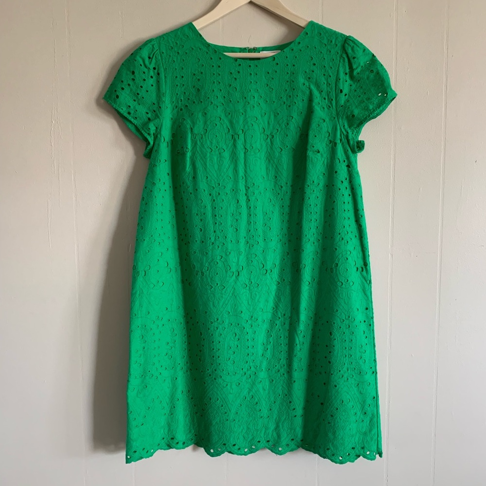 crown & ivy Green Eyelet Mini Dress